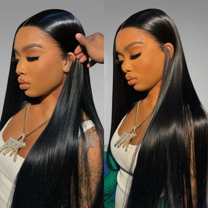 LAVISH HAIR Straight 13x6 Glueless Wig Lace Frontal Natural Black Human Hair Wig