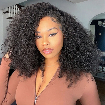 LAVISH HAIR Kinky Curly Half Wig Flip Over Wig 3 IN 1 Quick Install
