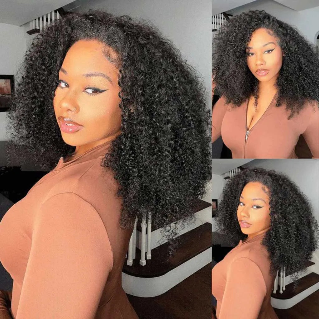 LAVISH HAIR Kinky Curly Half Wig Flip Over Wig 3 IN 1 Quick Install