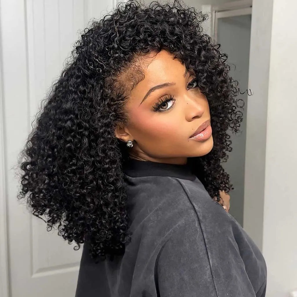 LAVISH HAIR Kinky Curly Half Wig Flip Over Wig 3 IN 1 Quick Install
