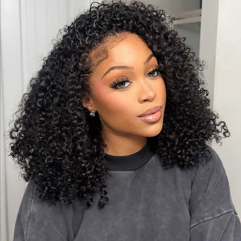 LAVISH HAIR Kinky Curly Half Wig Flip Over Wig 3 IN 1 Quick Install
